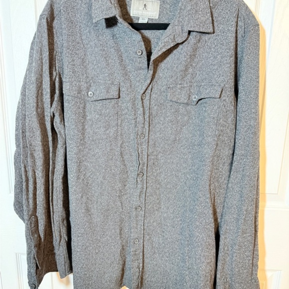 Royal Robbins Charcoal Gray Button Up Shirt Jacket Sz XL Long Sleeve FH